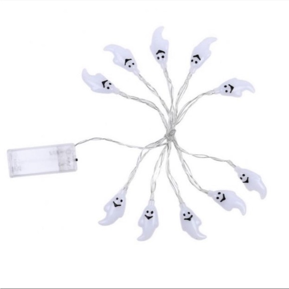 2 Pack Halloween LED 10ct Light Up Black Spider & White Ghose String Lights NWT - Picture 6 of 6